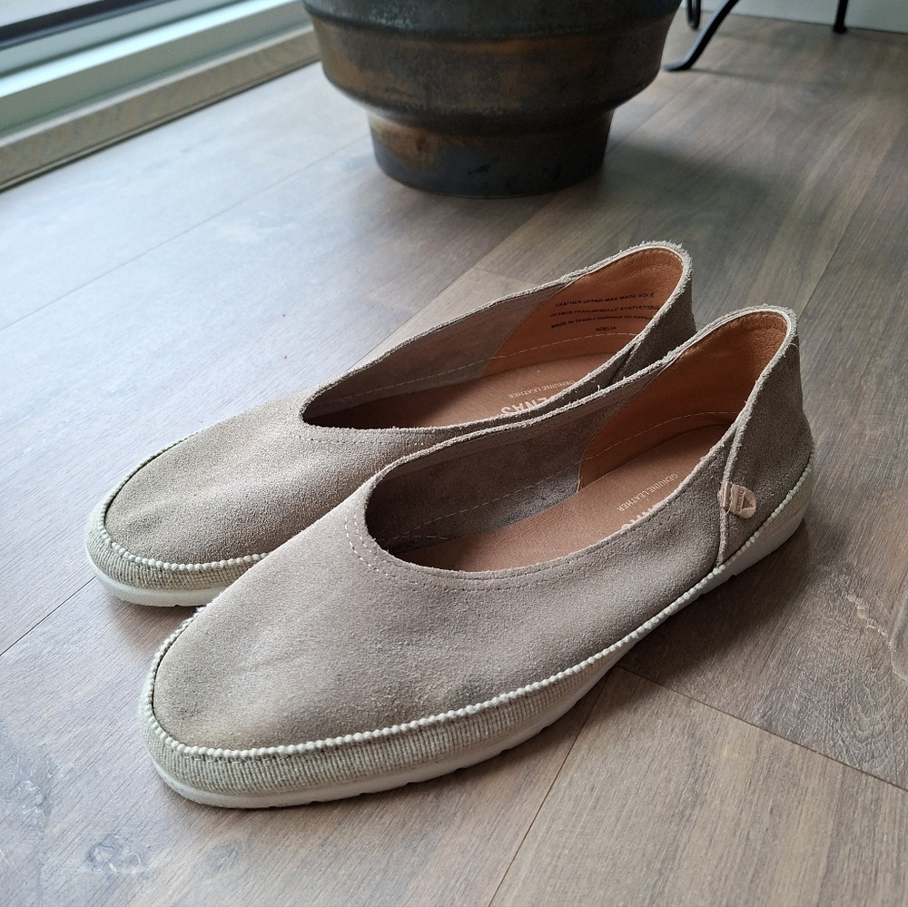 Verbenas Women's Taupe Suede/Genuine Leather Flat Espadrilles (EU 41; US 10)